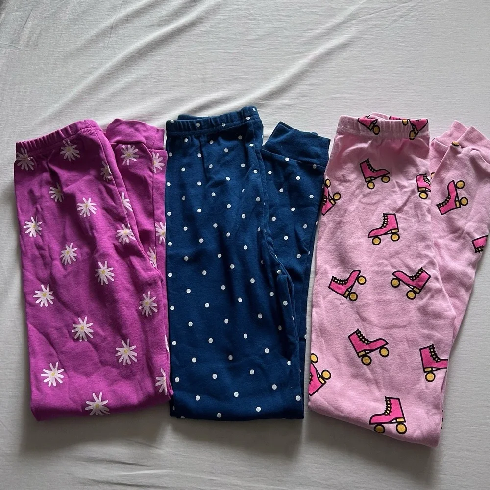 NWOT The Children's Place Lot of 3 Girls Size 8 Pajama Pants Roller Skates